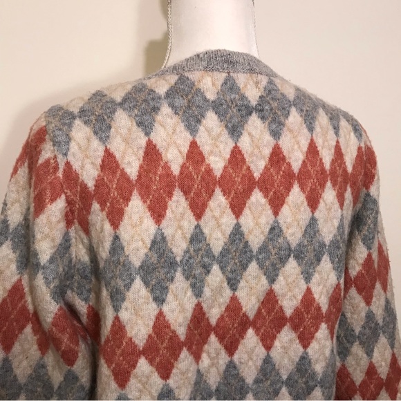Lush Argyle Thick Knit Sweater Cardigan Size Small - Picture 7 of 10